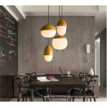 Modern home dining room hanging light led wood pendant lamp